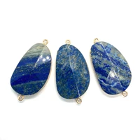 natural stone pendant joint lapis lazuli two hole pendant diy charm jewelry making necklace bracelet accessories 23x44mm