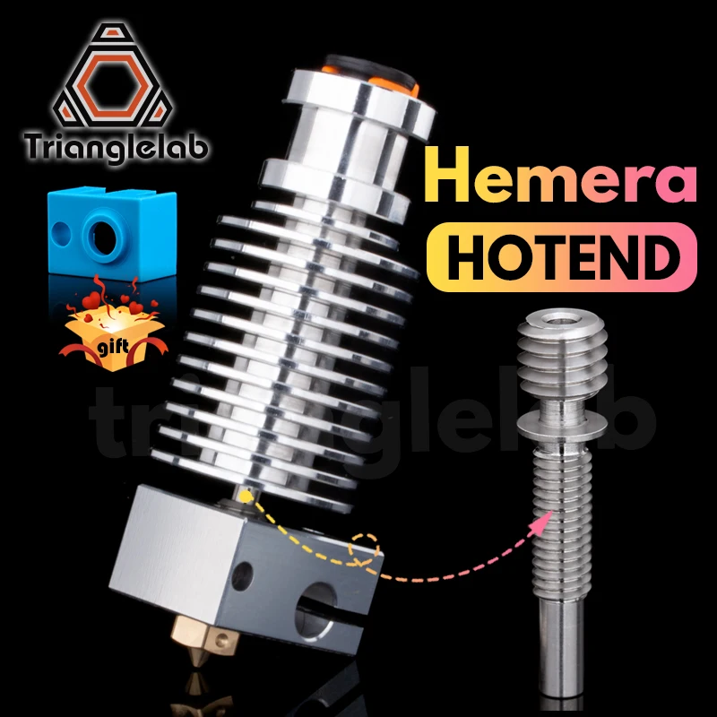 Trianglelab V6 Hemera HOTEND Heatbreak 40 Вт 12 В/24 В для 3D принтера CR 10S V2|Детали и аксессуары
