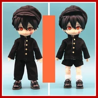 bjd doll clothes suitable for ob11 gsc 1 12 size nendoroid school uniform set stand collar uniform hat baby accessories