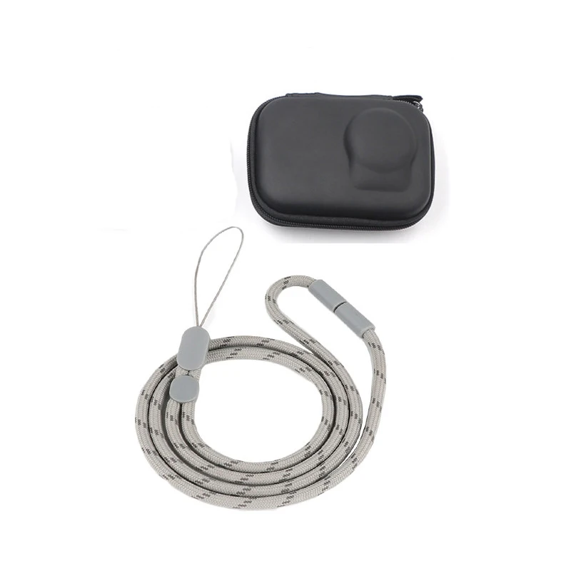 

2 in 1 Mini Storage Bag Protective Case Neck Strap lanyard Sling Set For Gopro Hero 8 Black Sports Camera Accessories