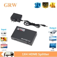 grwibeou 1 x 4 hdmi compatible splitter converter 1 in 4 out hd 1 4 splitter amplifier hdcp 1080p dual display for hdtv dvd ps3