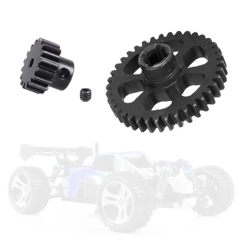 

38T Steel Metal Diff Main Gear & 17T Motor Pinion Gear Spare Parts for WLtoys RC 1/18 A959 A949 A969 A979 K929 Replacement