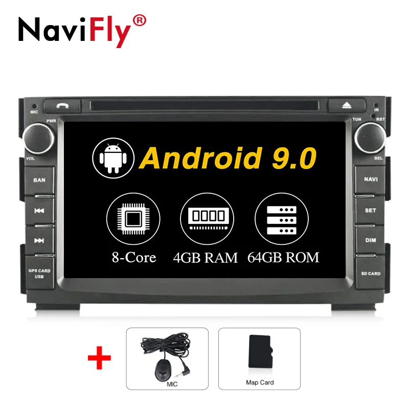 px5 NaviFly Android9.0 OctaCore 4 Гб ОЗУ 64 Гб ПЗУ 2din Автомобильная магнитола для KIA Venga Автомобильный мультимедийный плеер gps dvd-плеер wifi DVR - Цвет: px5