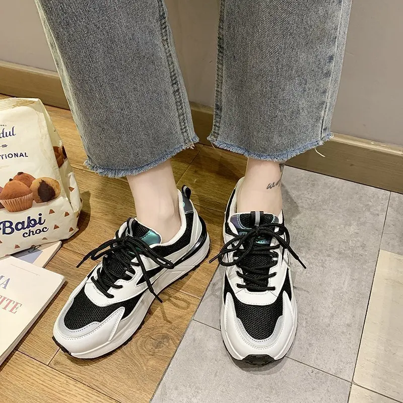 

Women Shoes Fashion Dad Footwear Casual Clunky Sneakers Sports Shoes Wedge Lace-up Shoes Lady Breathable Casual Female Dad Shoes