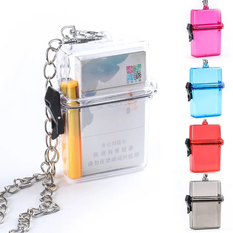 

Acrylic Cigarette Travel Cass with Lanyard Portable Tobacco Storage Box Shoulder Bags for Smoking Rolling Accessories Men's Gift