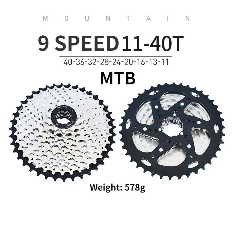 Велокассета VG SPORTS 9 скоростей 11-40T для горного велосипеда с вольным ходом K7 9v Cassete для запчастей Shimano/SRAM Sprocket Kit.