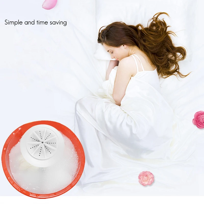 

Portable Mini Washing Machine Ultrasonic Washer with USB Cable Convenient for Travel Business Trip