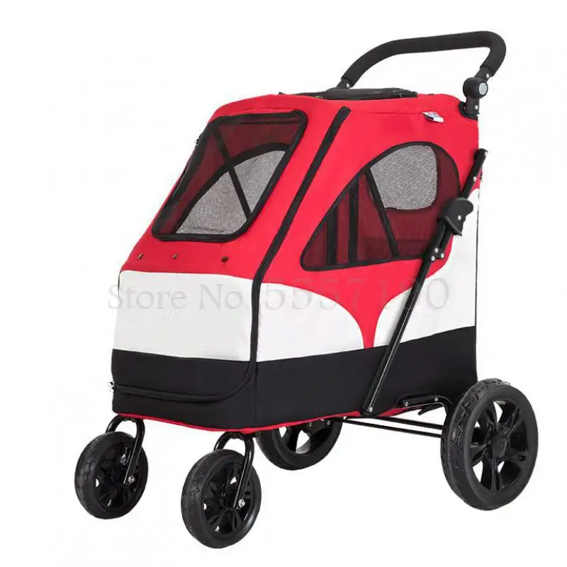 Большая прогулочная коляска для домашних животных складная тележка собак