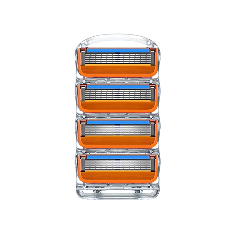 

Бритвенные лезвия 4 шт./компл., 5-слойные и 3-слойные бритвенные лезвия, совместимые с Fuson или Mache 3 для мужчин, уход за лицом