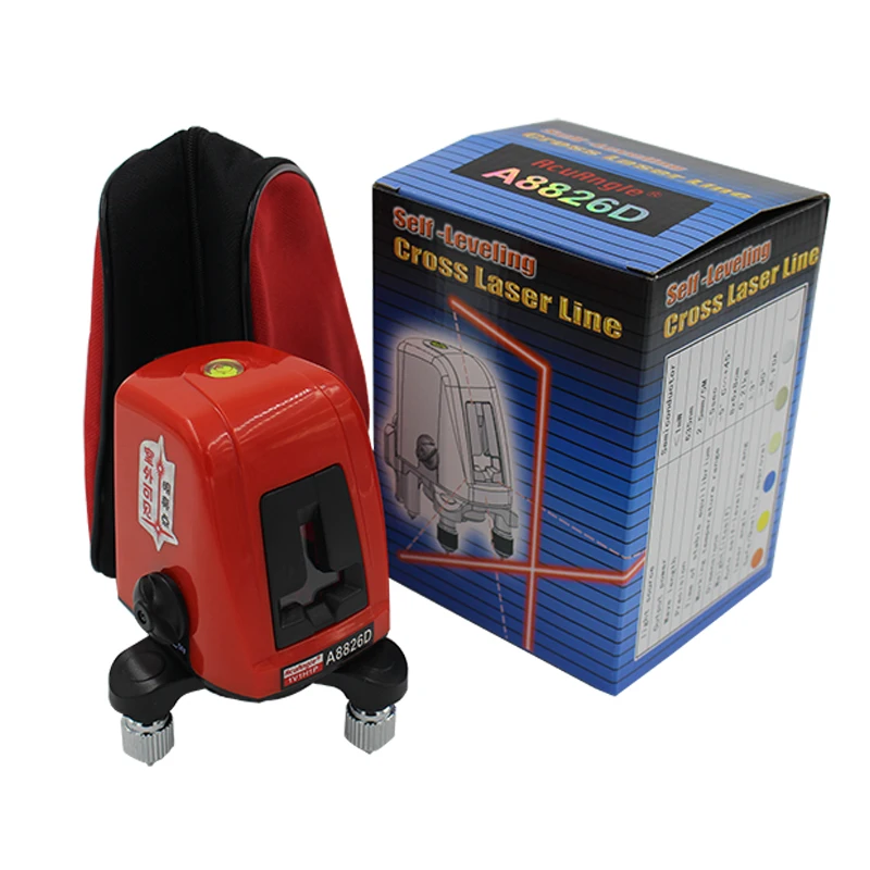 

A8826d Laser Level 2 Line 1 Dots 1v1h Portable 360 Self-Leveling Cross Red Line Lazer Construction Diagnostic-Tool
