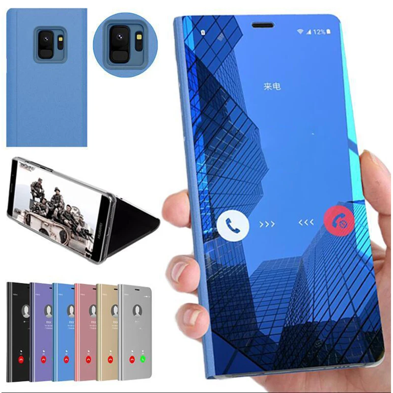 Умный прозрачный зеркальный чехол для Samsung Galaxy S10 S8 S9 Plus S10e a8 a7 a6 2018 Note 10 8 9 A10 A30 A40 A50
