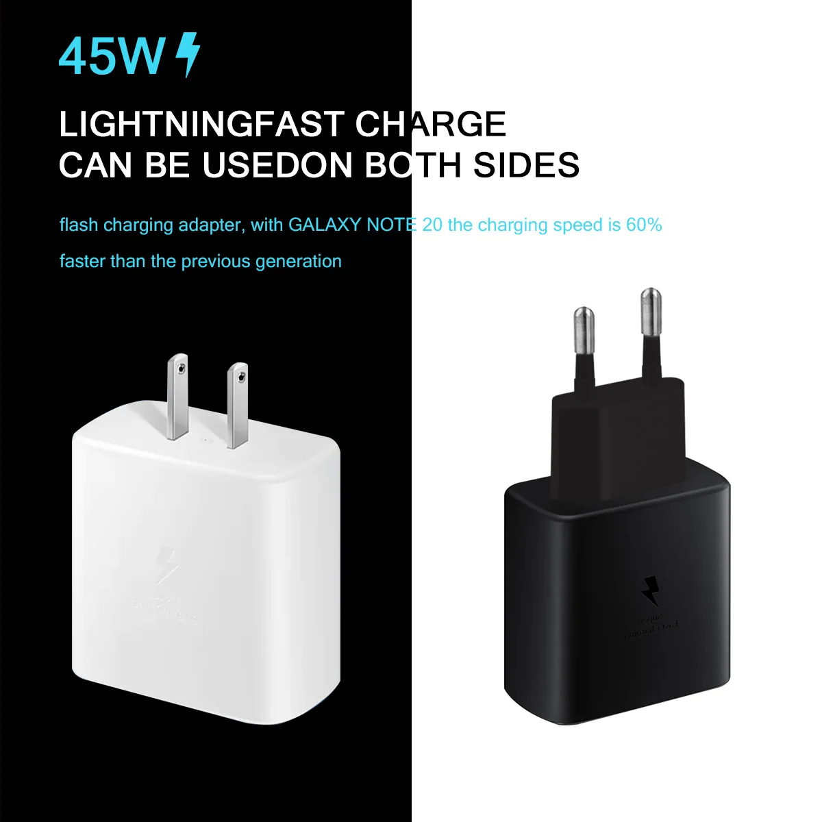 

45W PD Mobile Phone Charger Fast Charging For Samsun Galaxy Note 10 10+ Galaxy A80 A70