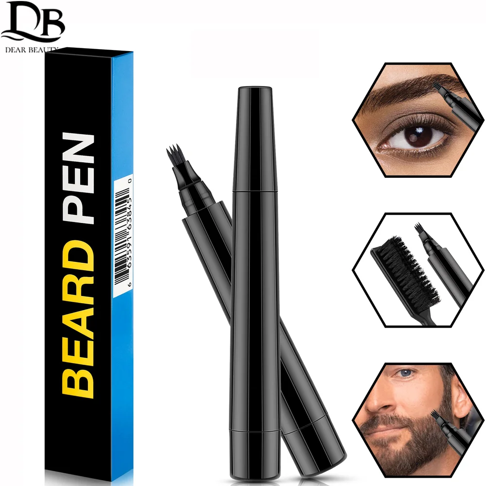 

Waterproof Beard Pen Beard Filler Pencil And Brush Beard Enhancer Lasting Repair Moustache Coloring Shaping Tools Hair Pencil