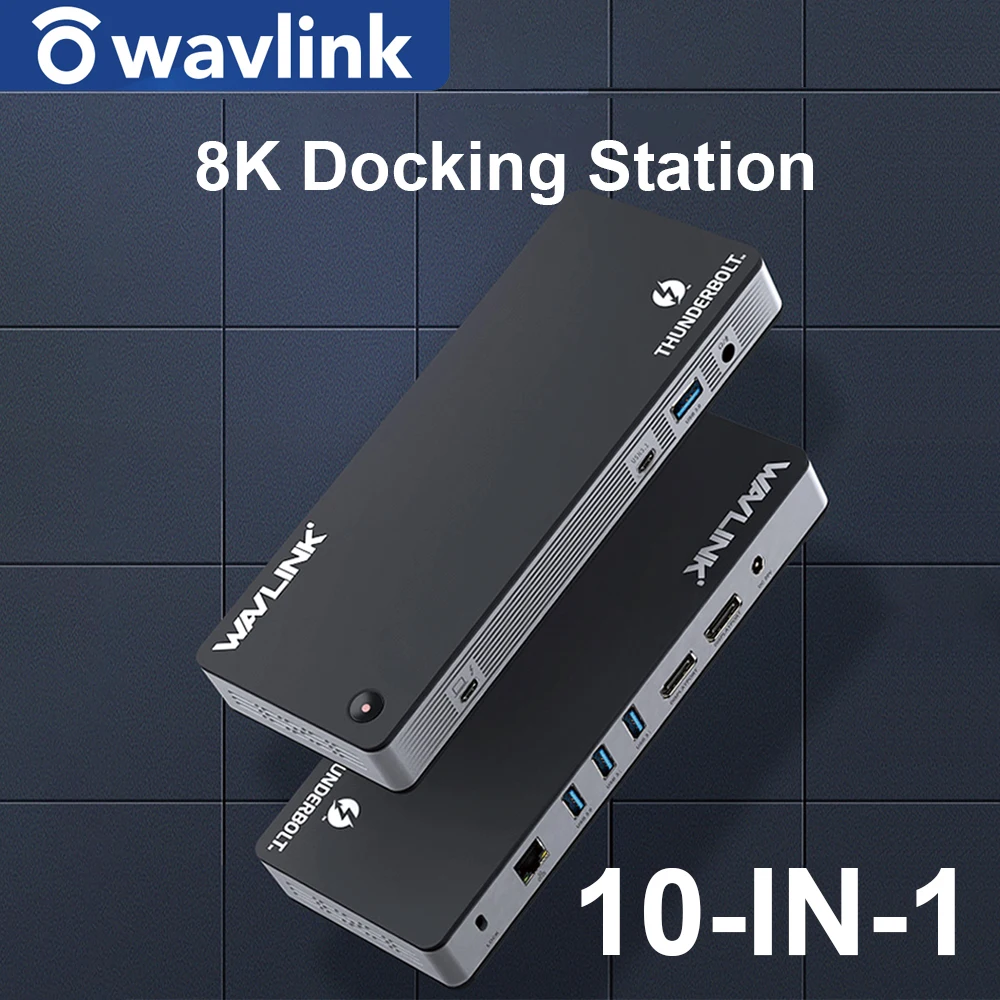 

Wavlink Thunderbolt 3 USB-C Docking Station Dual 4K@60Hz Video Display 60W USB-C Power Delivery For MacBook Pro Intel Certified