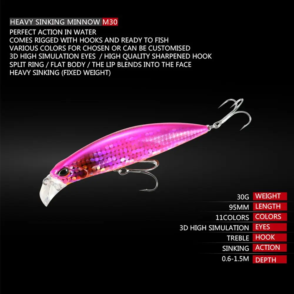 

Outdoor Tackle Useful Winter Fishing Minnow Baits Long Casting Lure Minnow Lures Fish Hooks