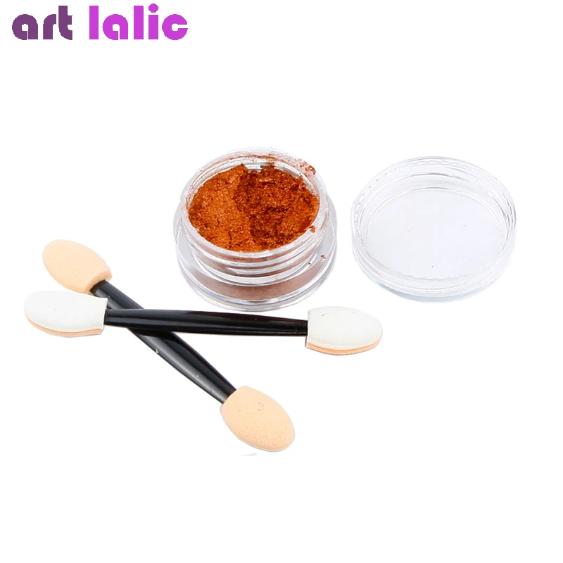 2 г/коркор. блестящая розовая Золотая зеркальная пудра для ногтей хромированная