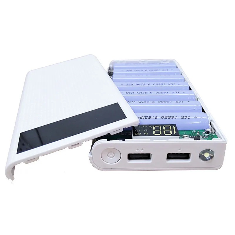 Qc 3 0 20000mAh Type c DIY Power Bank 7*18650 аккумулятор (нет) чехол Led bank Box Quick Charge для