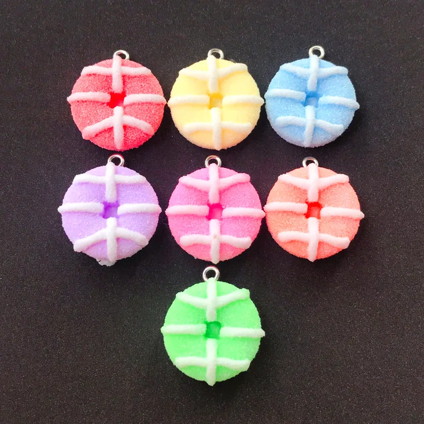 10 шт./лот разноцветная имитация конфет из эпоксидной смолы с плоским основанием