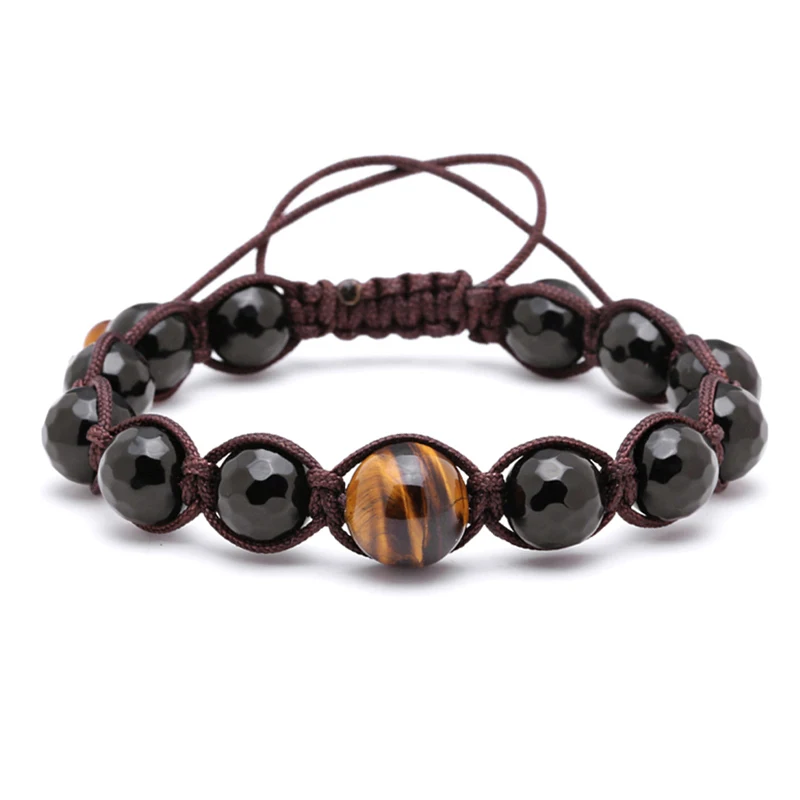 Мужской браслет с бусинами из натурального камня 12 мм|tiger eye bracelet|bead braceletnatural tiger |