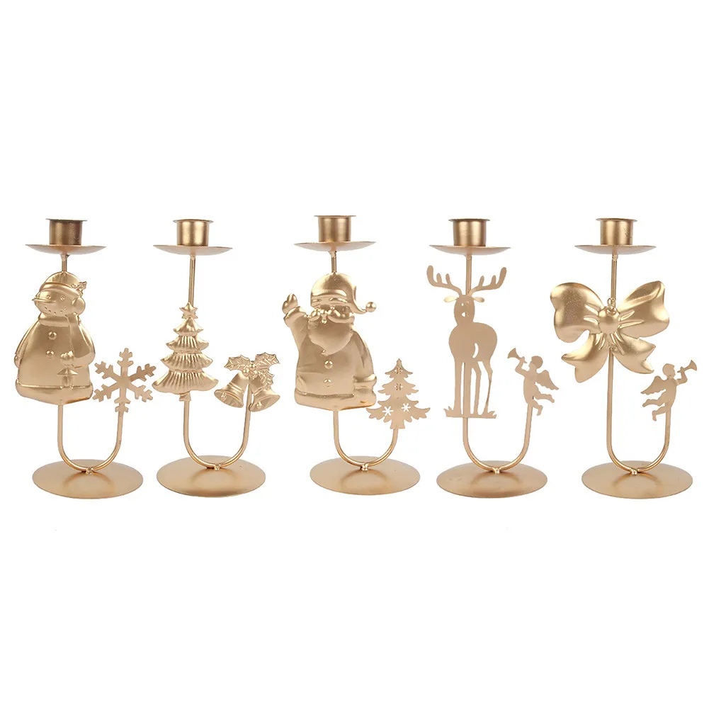 

Christmas Candlestick Holders Metal Candle Holders Table Candle Holders Metal Ornaments Table Decor Christmas Decoration