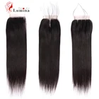 Прозрачные 100% человеческие волосы на сетке 4x4, прямые бразильские волосы, плетеные натуральные волосы Реми, фронтальные волосы