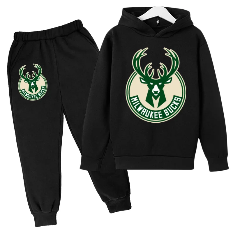 

3-14Y HOT Basketball Team Hoodie Kids Tracksuit Toddler Girls Printed Hoodi Pants 2pcs Sets Baby Boys Street Fashion Clothing