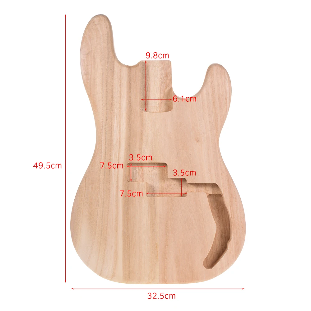 Muslady PB T02 DIY гитары Незаконченный Электрогитары тела древесина платана пустой