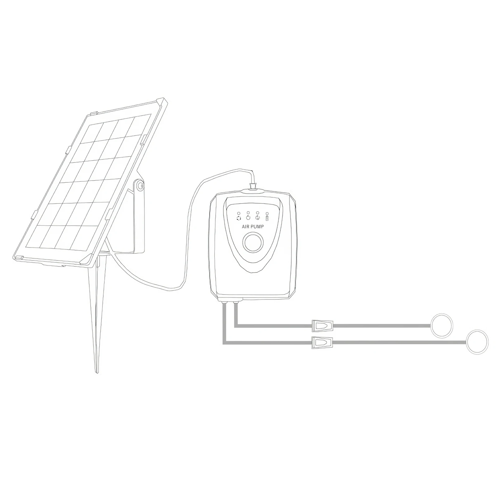 

Solar Powered Water Air Pump Large Volume Easy to Use Air Oxygen Pump with Built in Large Capacity Battery for Landscape Pool