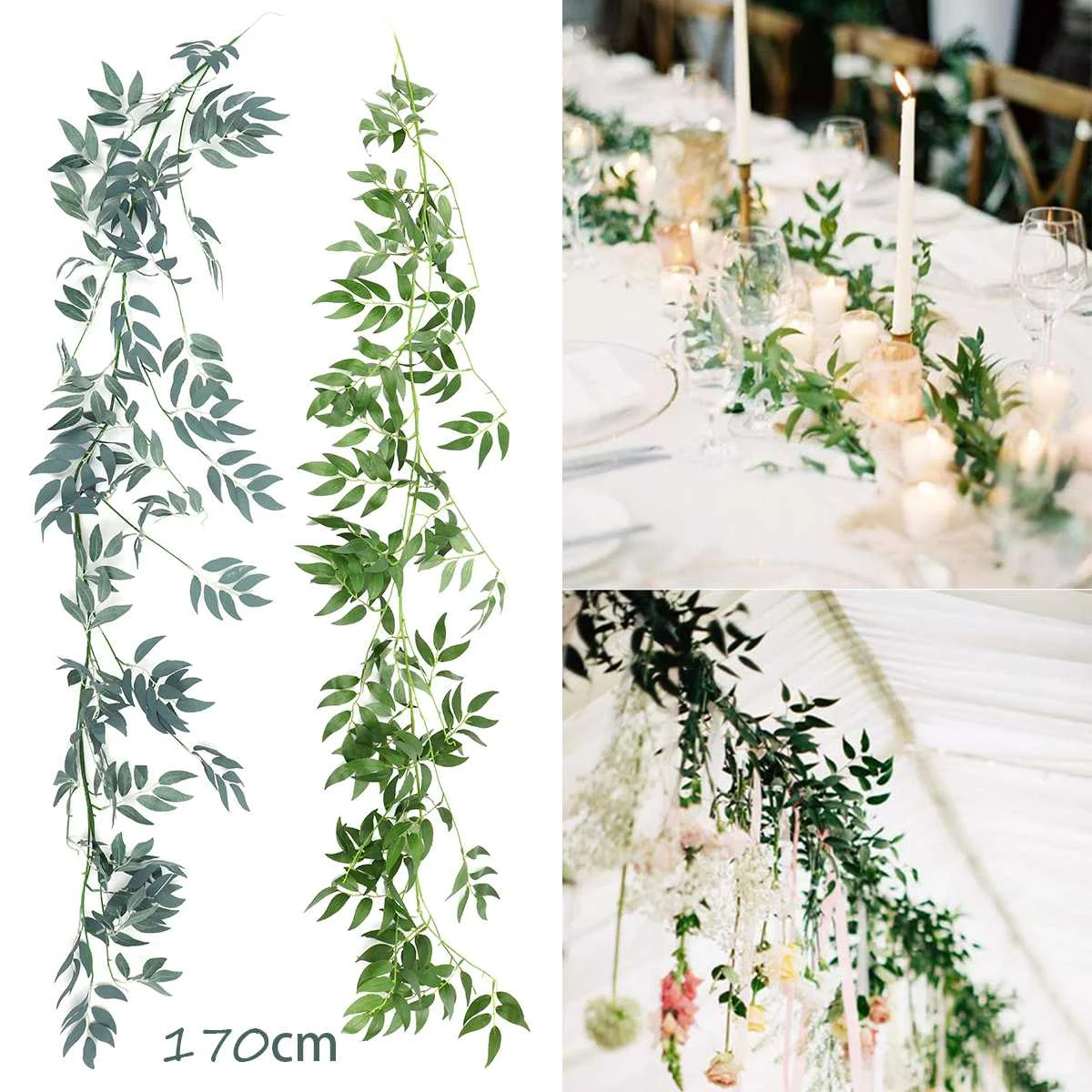

170CM Long Artifical Decoration Wedding Parties Artificial Fake Hanging Vine Plant Leaves Garland Home Garden Wall Decoration