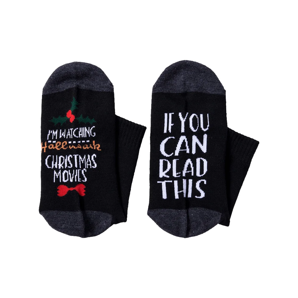 New Custom Wine Socks If You Can Read This Christmas Watching Movies Autumn Spring Winter Halloween Sock Year Gift | Женская одежда