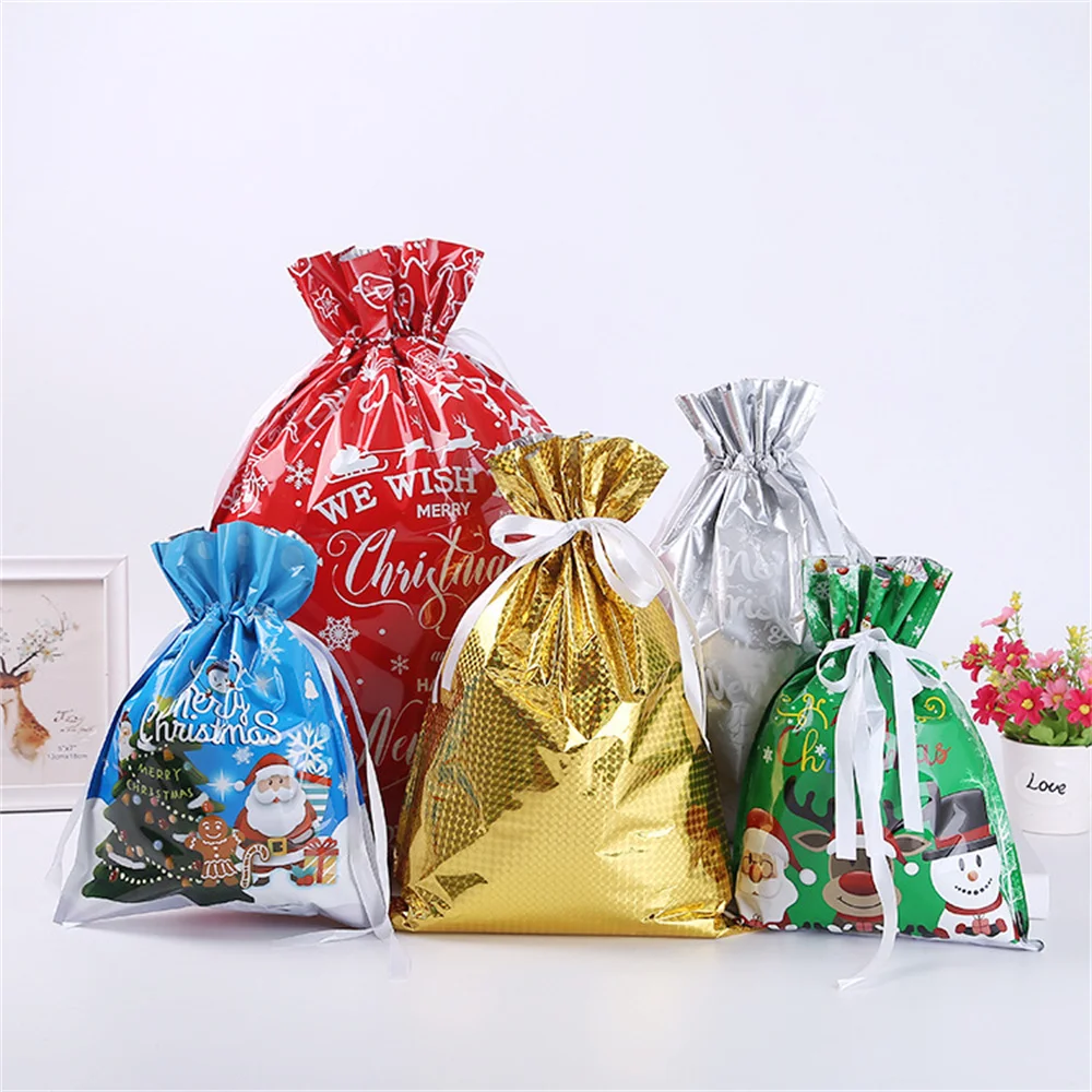 

Large Storage Capacity 2022 New Year Christmas Sacks Reusable Drawstring Wrap Present Gift Party Bags Storage Gift Wraping