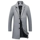 2020 Новый Для мужчин; Длинное пальто из шерсти и синтетического волокнаВысокое качество Корейская версия теплый тонкий Тренч куртка M-5XL