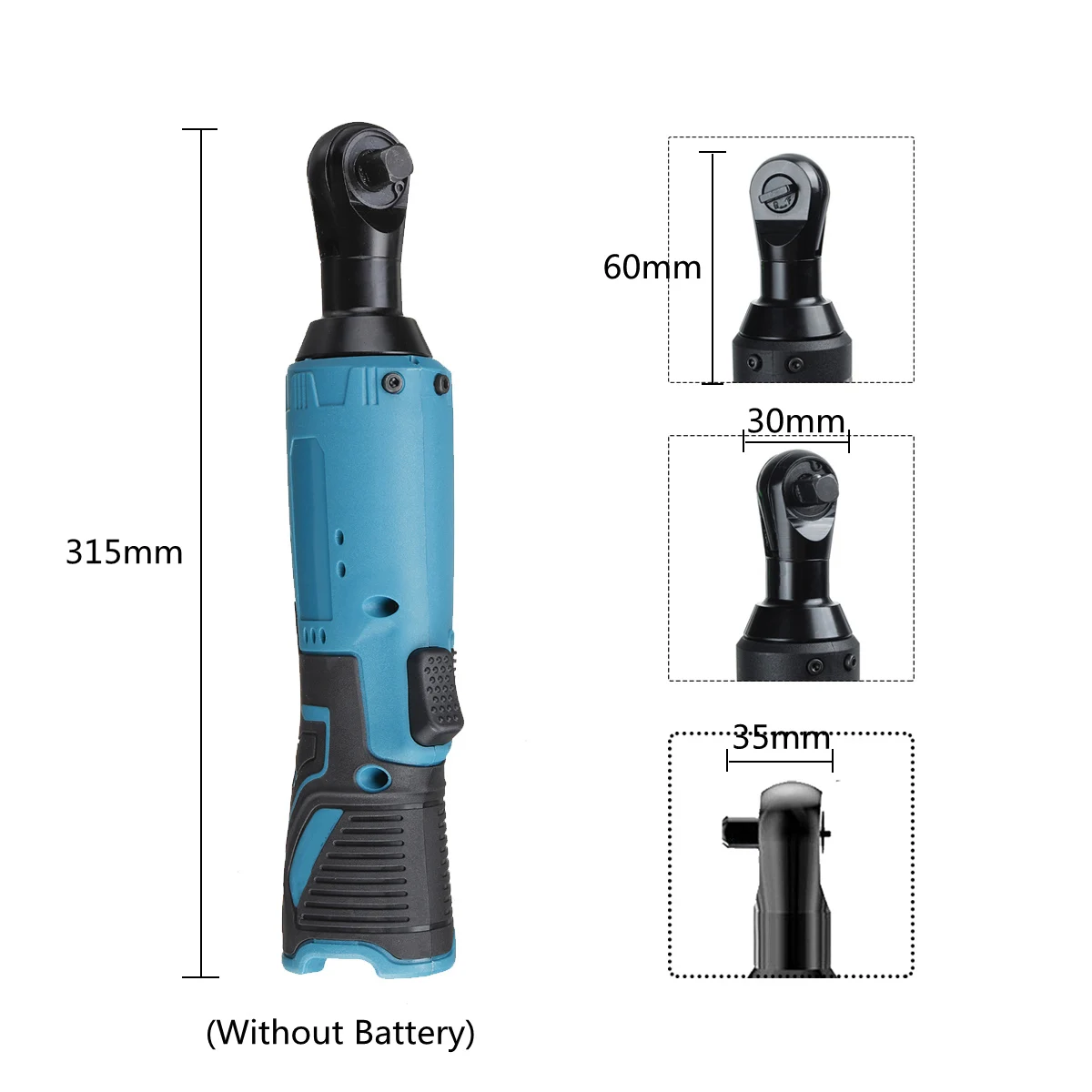 

12V Rechargeable Electric Wrench 3/8" Cordless Ratchet Scaffolding 90N.m Right Angle Wrench Tool For Vintage Makita battery