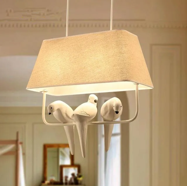 

Modern style creative Cloth art bird LED chandelier restaurant, den decoration, hotle lamp