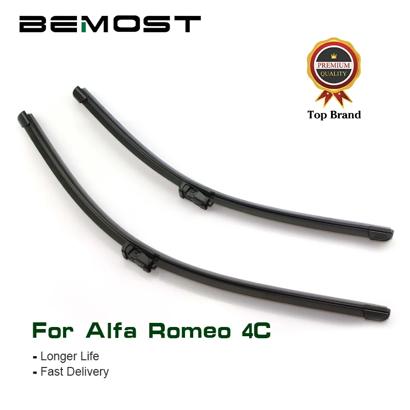 

BEMOST Car Clean The Windshield Wiper Blades Natural Rubber For Alfa Romeo 4C 21"+21",Fit Push Button Arm 2013 2014 2015