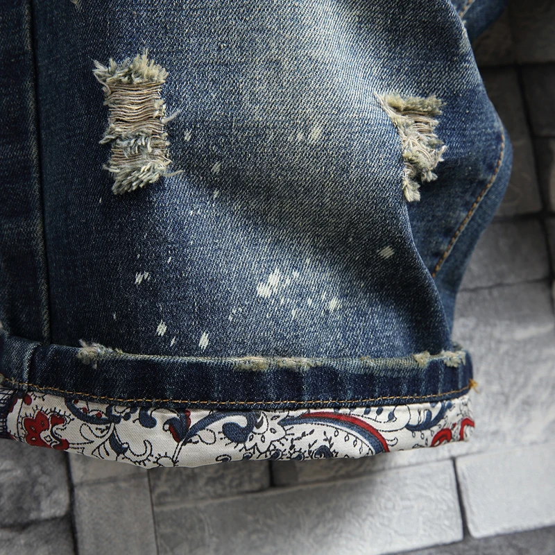 

2020 Summer New Men Vintage Ripped Short Jeans Streetwear Hole Slim Denim Shorts Male Brand Clothes