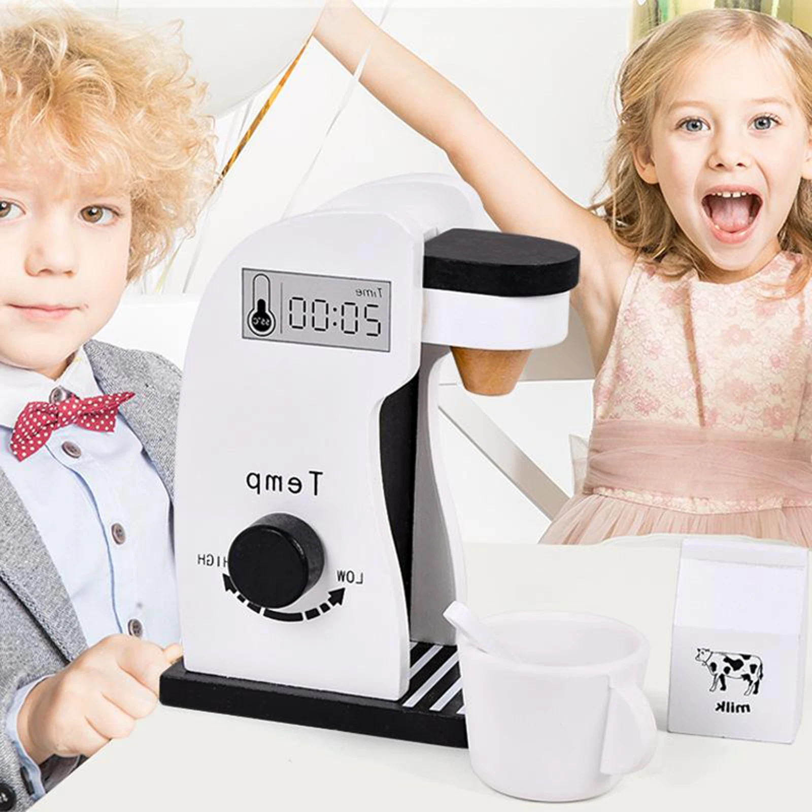 

Wooden Kitchen Pretend Play House Toy Wooden Coffee Machine Food Blender Baby Children Early Education Puzzle Gift