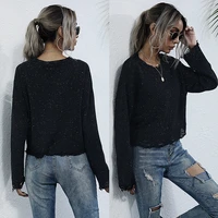 women colored dots knitted sweater winter print winter thick long sleeve female black pullovers casual tops chandail