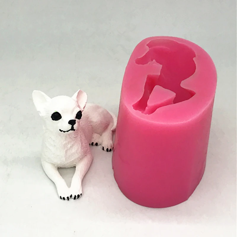 Силиконовые формы в форме собаки чихуахуа Померанская собака 3D Щенок плитка