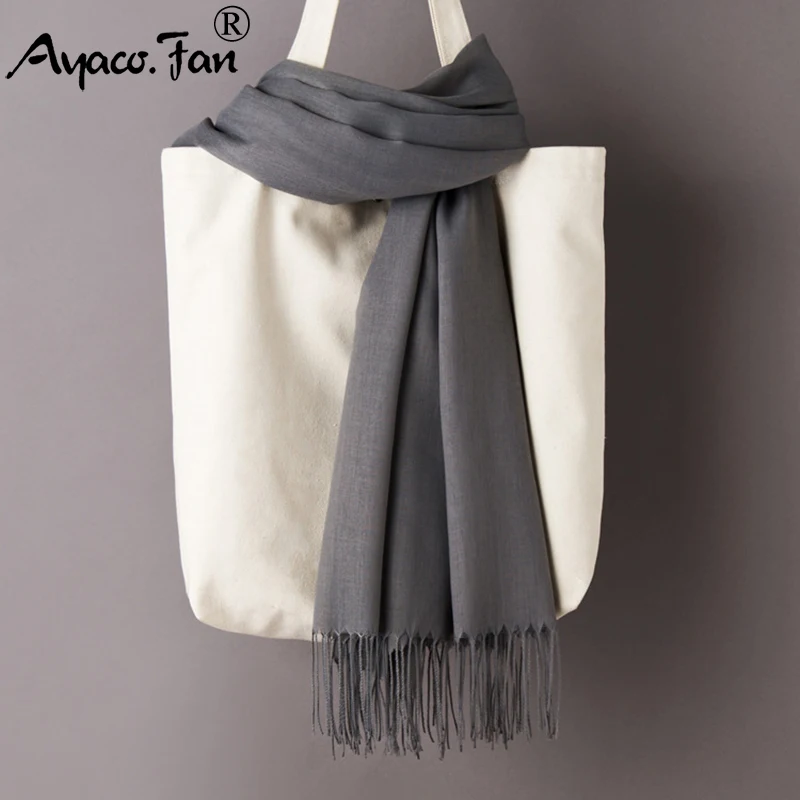 

Women Solid Color Cashmere Scarves with Tassel 2019 Autumn New Soft Warm Lady Girls Wraps Thin Long Scarf Female Shawl Men Scarf