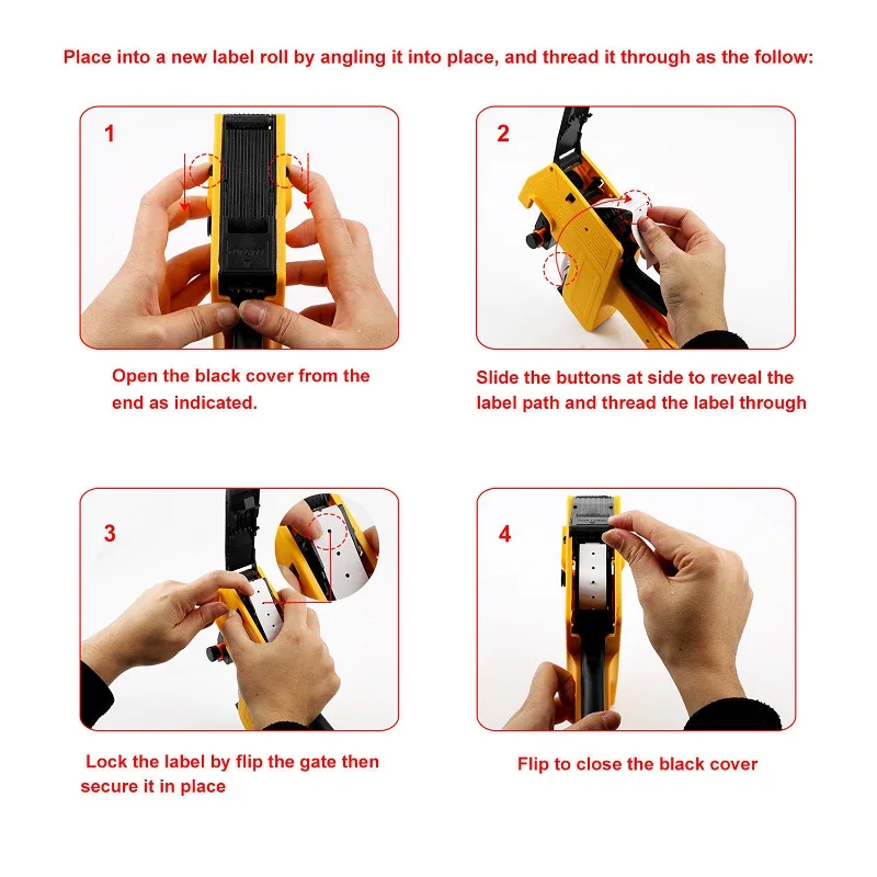 Пистолет с 8 цифрами + 500 белых Вт/этикеток красными линиями чернила | Дом и сад