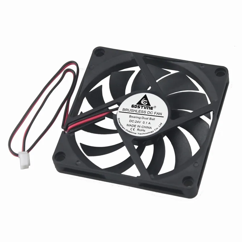 20 шт./лот GDSTIME 2 Pin 80 мм 80x80x10 8010 8 см двойной шариковый подшипник бесщеточный DC 24 В