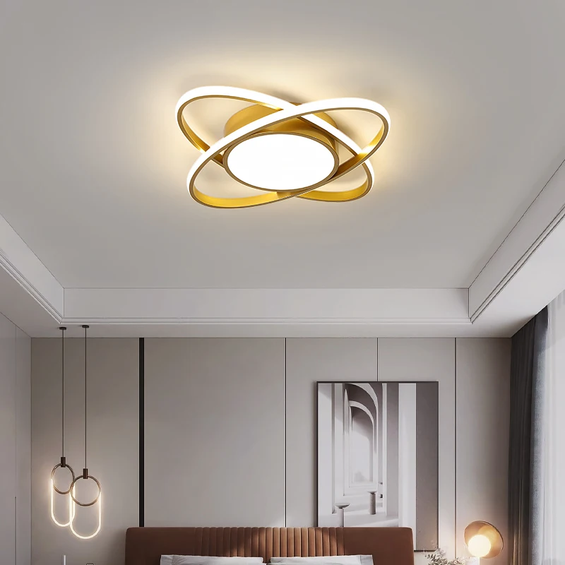 Modern LED Chandeliers Indoor Lights For Aisle Corridor Balcony Study Bedroom Living Room Gold/Gray Home Lamps Input 90-260V