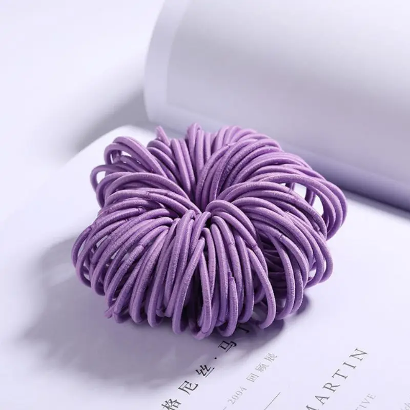 

100PCS/Lot Girls Candy Colors Nylon 3CM Rubber Bands Children Safe Elastic Hair Bands Ponytail Holder Kids Hair Accessories