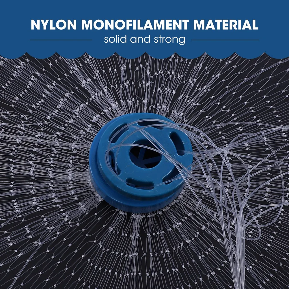 

Outdoor Nylon Monofilament American Style Cast Hand Throw Fishing Mesh Net (4.8m)