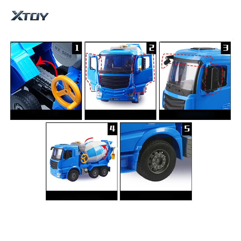 Новинка 1:20 весы Volvo цементный миксер грузовик инженерный автомобиль со звуком светильник образовательная коллекция подарок детям