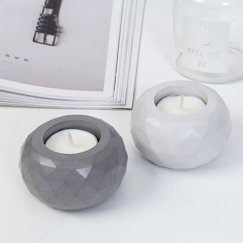 Силиконовая форма для бетона подсвечника с геометрическим дизайном в виде шара