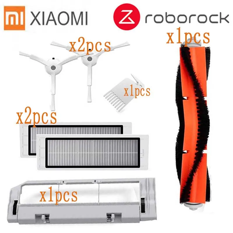 7pcs-lot Основная щетка hepa фильтр, боковая щетка Швабра Ткань подходит для xiaomi вакуум 2 roborock s50 аксессуары xiaomi mi робот Замена - Цвет: 7pcs-lot