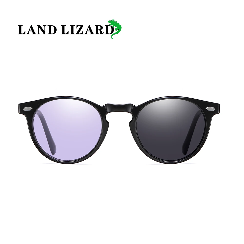 Новые круглые TR90 поляризованные солнцезащитные очки модные женские фотохромные