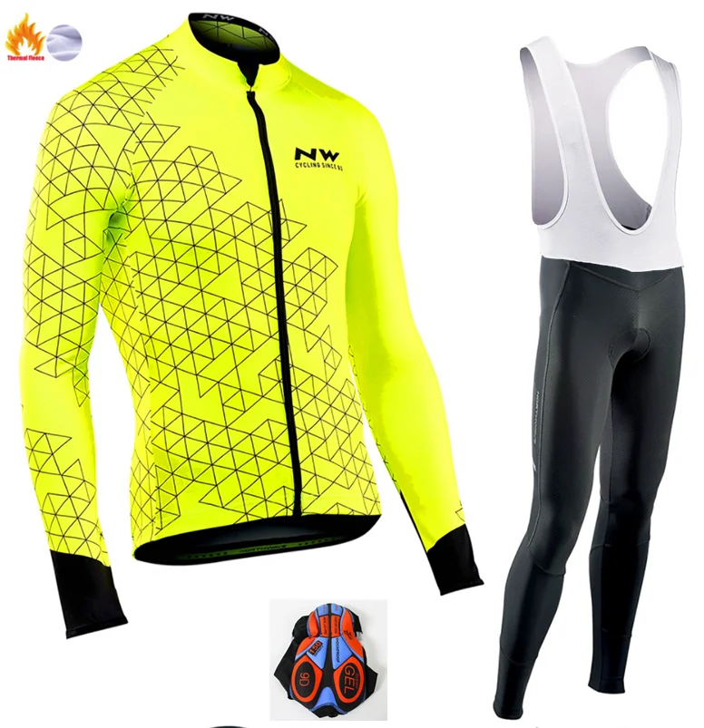 Winter Cycling Suit Ropa ciclismo теплая Зимняя Теплая Флисовая велосипедная одежда, мужская Трикотажная одежда, костюм для езды на велосипеде, MTB Одежда, комбинезон, комплект - Цвет: Winter Cycling Suit
